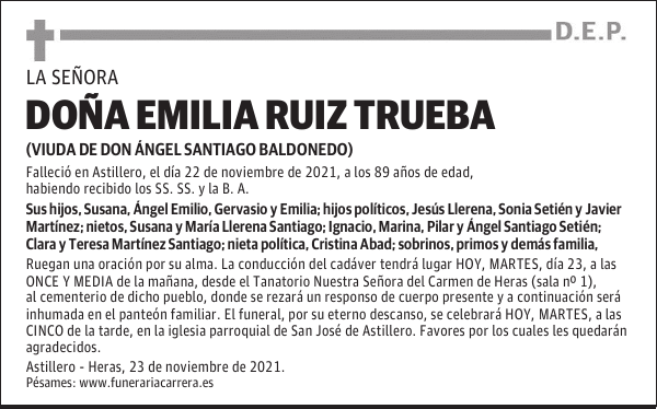 DOÑA EMILIA RUIZ TRUEBA