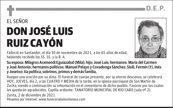 DON JOSÉ LUIS RUIZ CAYÓN