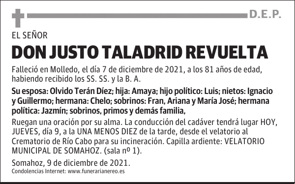 DON JUSTO TALADRID REVUELTA