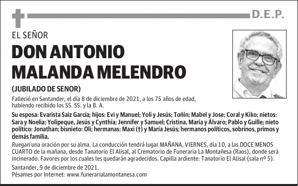 DON ANTONIO MALANDA MELENDRO