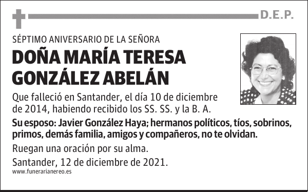 DOÑA MARÍA TERESA GONZÁLEZ ABELÁN