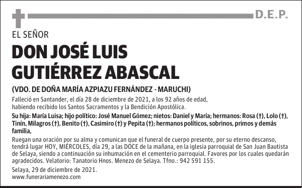 DON JOSÉ LUIS GUTIÉRREZ ABASCAL