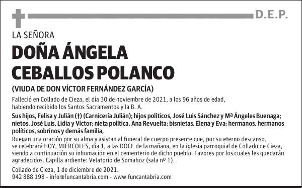 DOÑA ÁNGELA CEBALLOS POLANCO