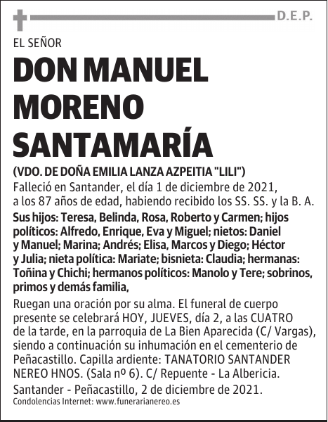 DON MANUEL MORENO SANTAMARÍA