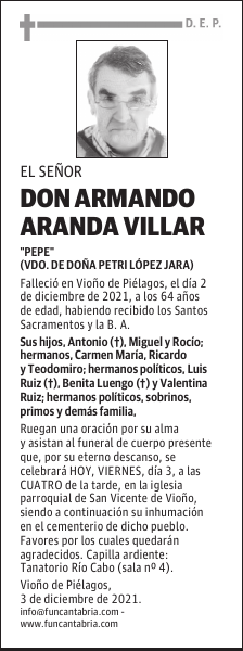 DON ARMANDO ARANDA VILLAR