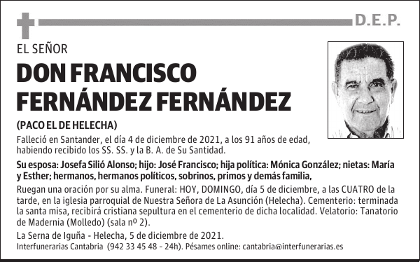 DON FRANCISCO FERNÁNDEZ FERNÁNDEZ