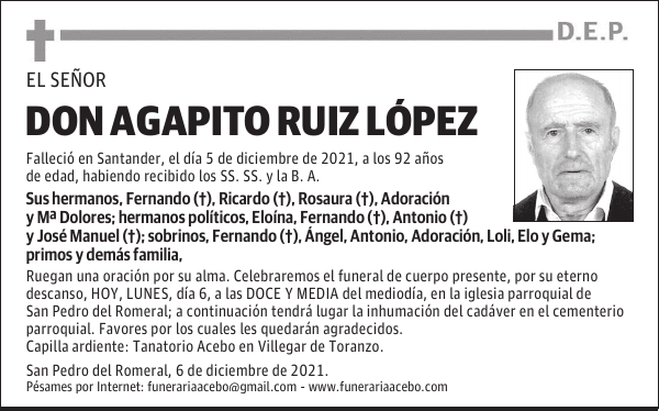 DON AGAPITO RUIZ LÓPEZ