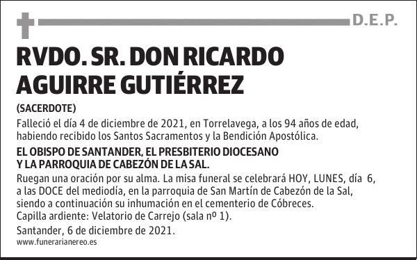 RVDO. SR. DON RICARDO AGUIRRE GUTIÉRREZ