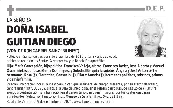 DOÑA ISABEL GUITIAN DIEGO