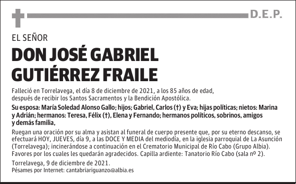 DON JOSÉ GABRIEL GUTIÉRREZ FRAILE