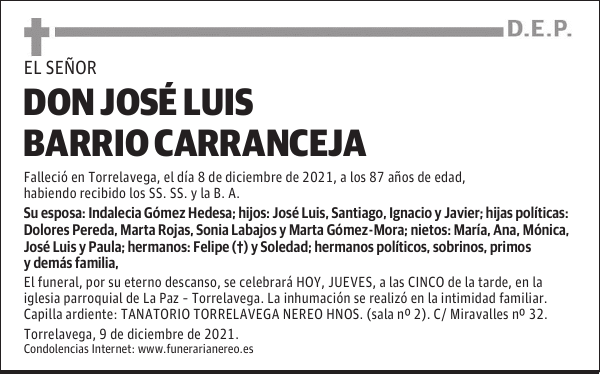 DON JOSÉ LUIS BARRIO CARRANCEJA