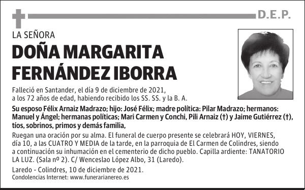 DOÑA MARGARITA FERNÁNDEZ IBORRA