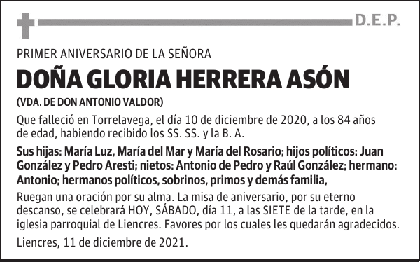 DOÑA GLORIA HERRERA ASÓN