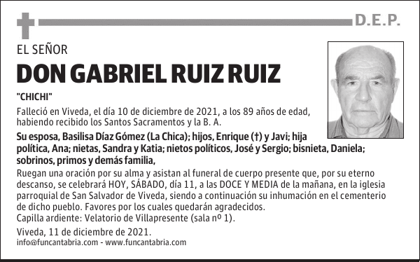 DON GABRIEL RUIZ RUIZ