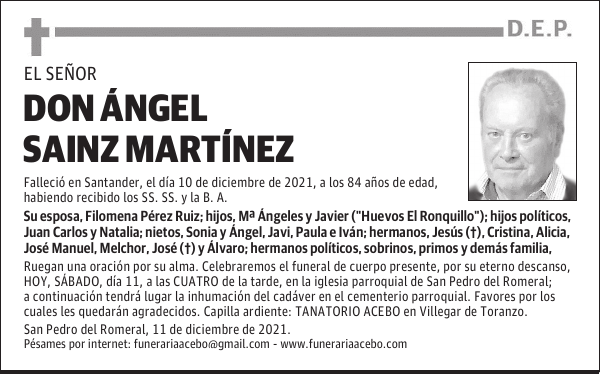 DON ÁNGEL SAINZ MARTÍNEZ