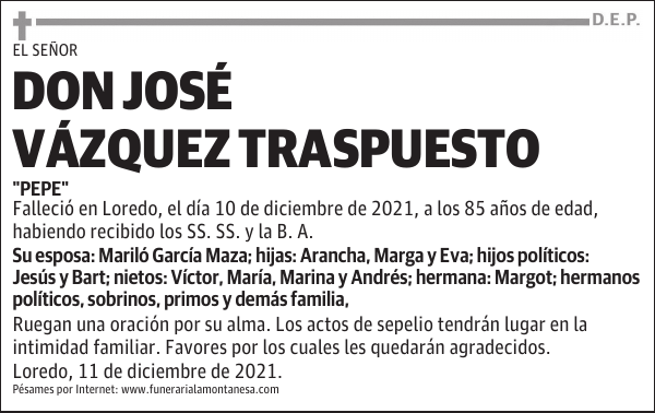 DON JOSÉ VÁZQUEZ TRASPUESTO