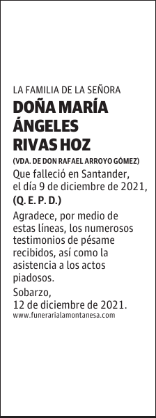 DOÑA MARÍA ÁNGELES RIVAS HOZ