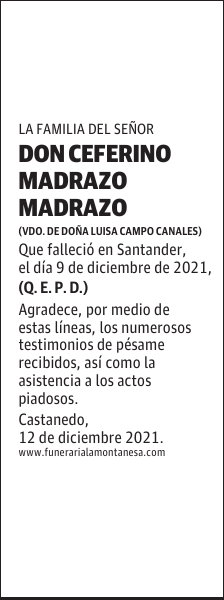 DON CEFERINO MADRAZO MADRAZO