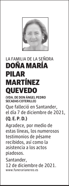DOÑA MARÍA PILAR MARTÍNEZ QUEVEDO