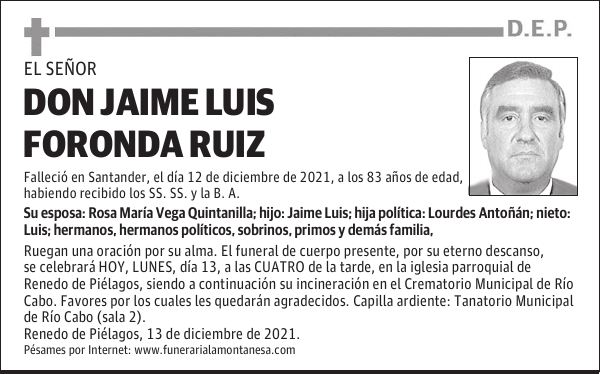 DON JAIME LUIS FORONDA RUIZ