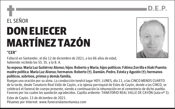 DON ELIECER MARTÍNEZ TAZÓN