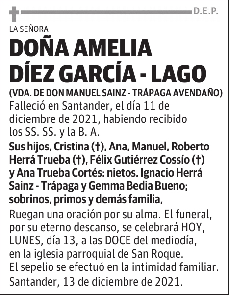 DOÑA AMELIA DÍEZ GARCÍA - LAGO