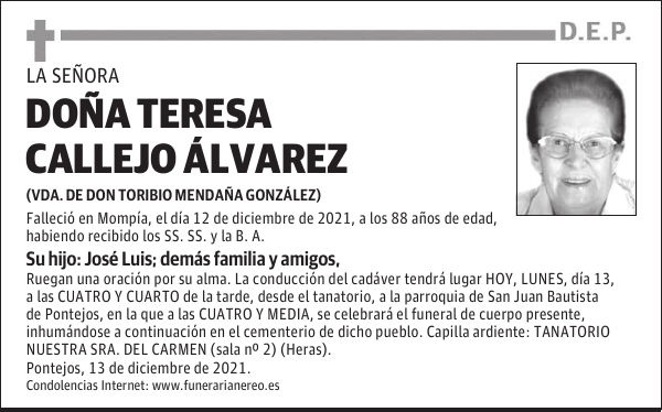 DOÑA TERESA CALLEJO ÁLVAREZ