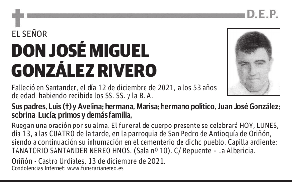 DON JOSÉ MIGUEL GONZÁLEZ RIVERO