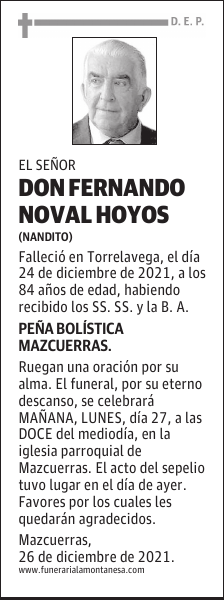 DON FERNANDO NOVAL HOYOS