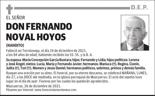 DON FERNANDO NOVAL HOYOS