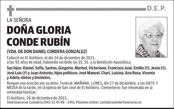 DOÑA GLORIA CONDE RUBÍN