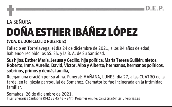 DOÑA ESTHER IBÁÑEZ LÓPEZ