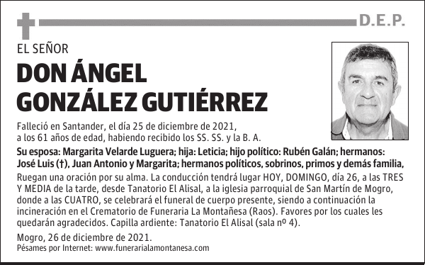 DON ÁNGEL GONZÁLEZ GUTIÉRREZ