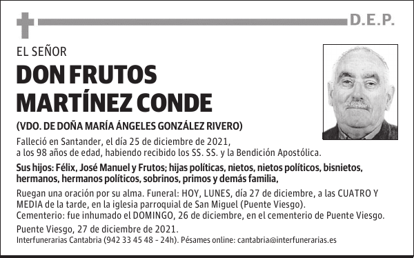 DON FRUTOS MARTÍNEZ CONDE