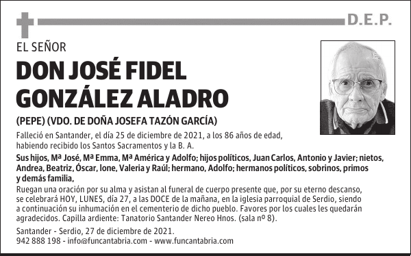 DON JOSÉ FIDEL GONZÁLEZ ALADRO