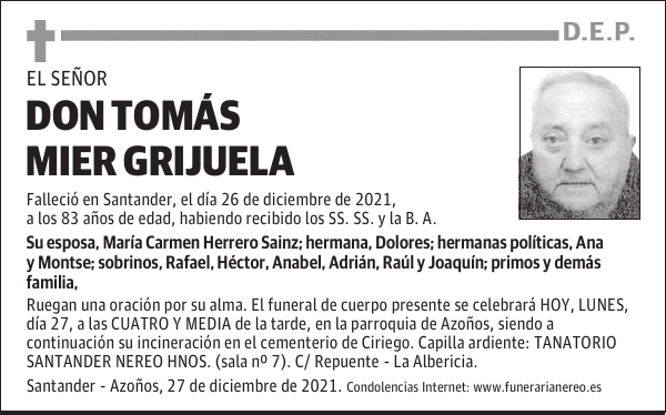 DON TOMÁS MIER GRIJUELA