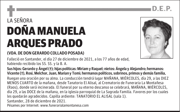 DOÑA MANUELA ARQUES PRADO