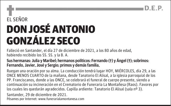 DON JOSÉ ANTONIO GONZÁLEZ SECO