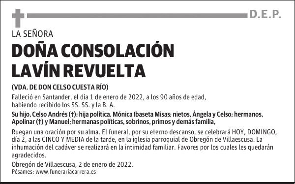 DOÑA CONSOLACIÓN LAVÍN REVUELTA