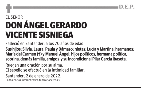 DON ÁNGEL GERARDO VICENTE SISNIEGA