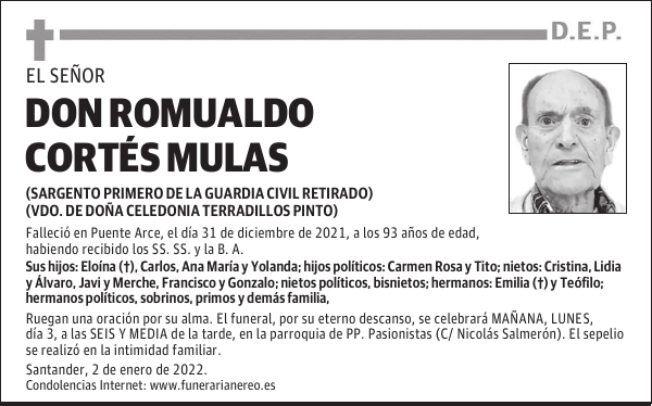 DON ROMUALDO CORTÉS MULAS