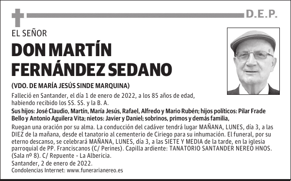 DON MARTÍN FERNÁNDEZ SEDANO