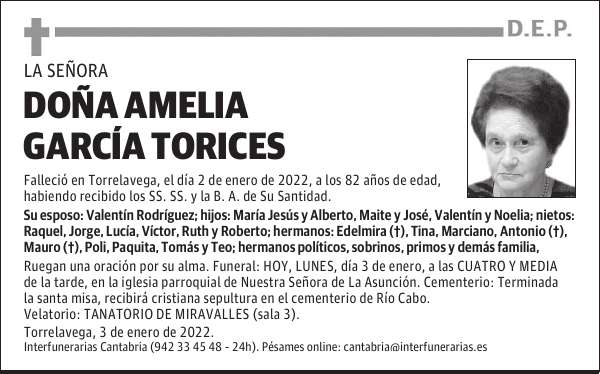 DOÑA AMELIA GARCÍA TORICES