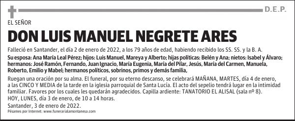 DON LUIS MANUEL NEGRETE ARES