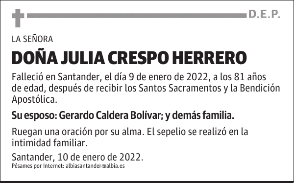 DOÑA JULIA CRESPO HERRERO