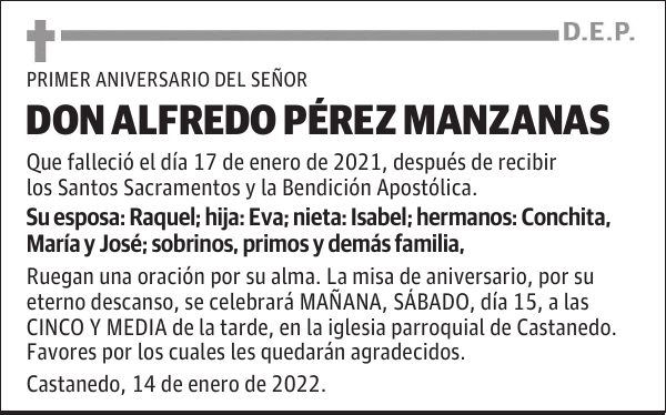 DON ALFREDO PÉREZ MANZANAS