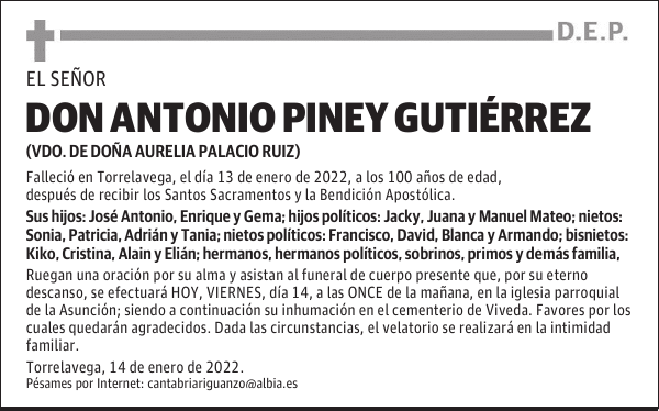 DON ANTONIO PINEY GUTIÉRREZ