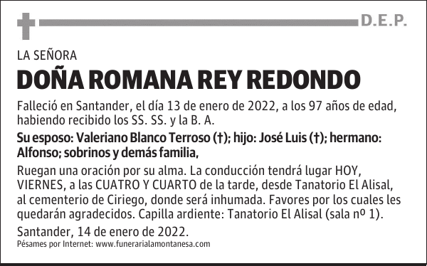 DOÑA ROMANA REY REDONDO
