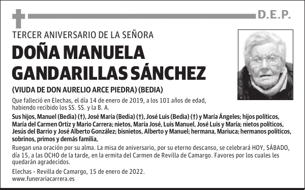 DOÑA MANUELA GANDARILLAS SÁNCHEZ