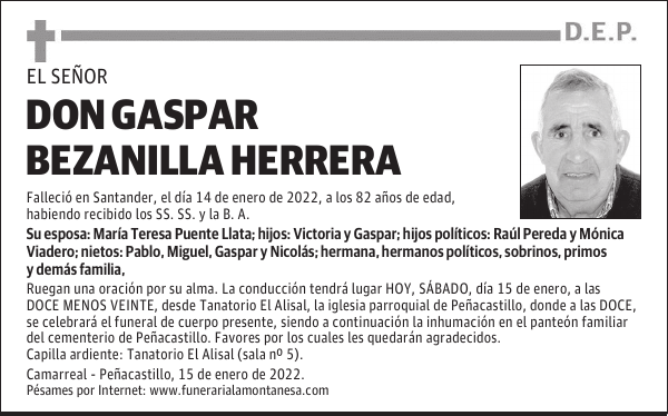 DON GASPAR BEZANILLA HERRERA